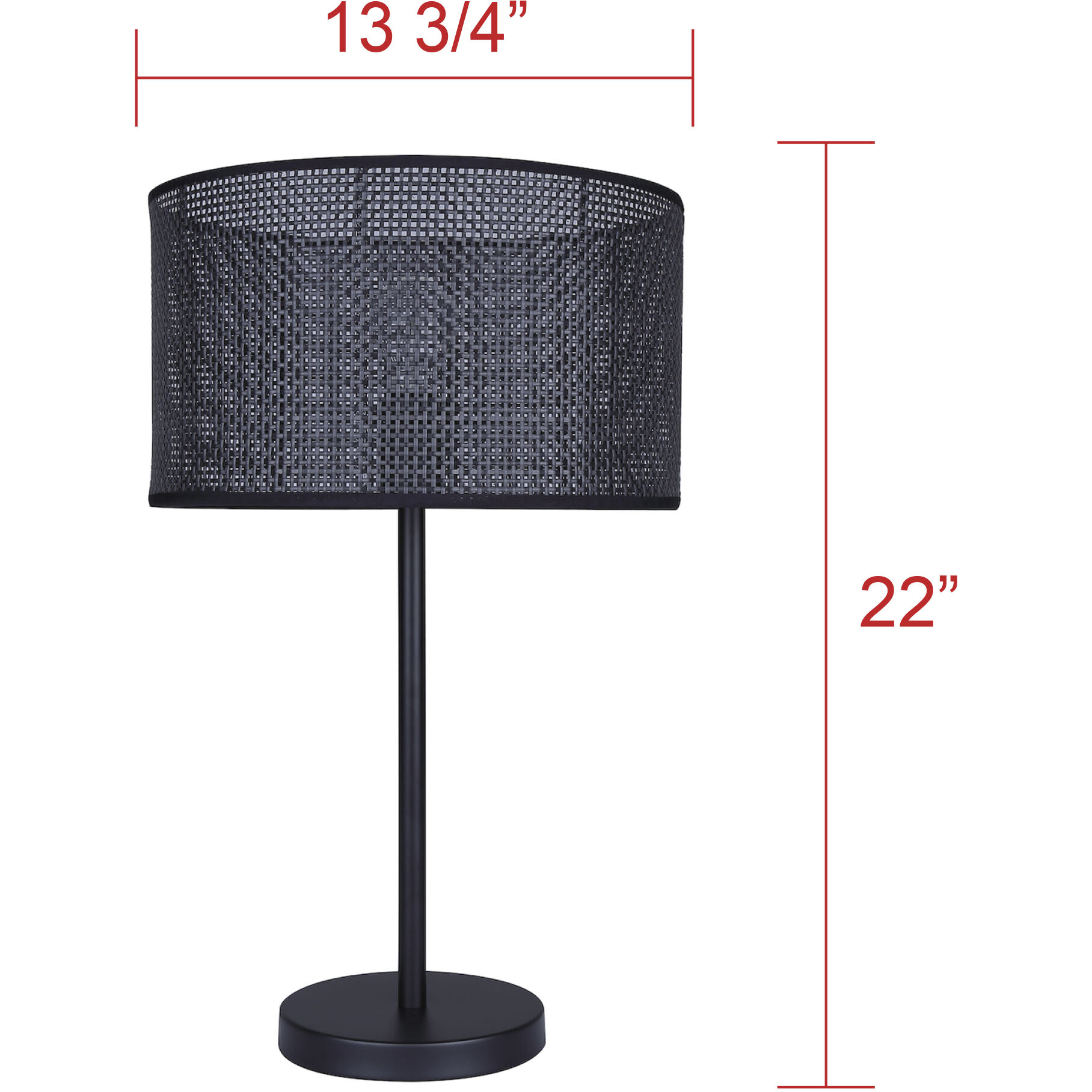 Bellamy 22 inch 100.00 watt Matte Black Table Lamp Portable Light in Black Faux Rattan