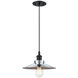 Bulstrode's Workshop 1 Light 11 inch Black Pendant Ceiling Light in Black and Chrome