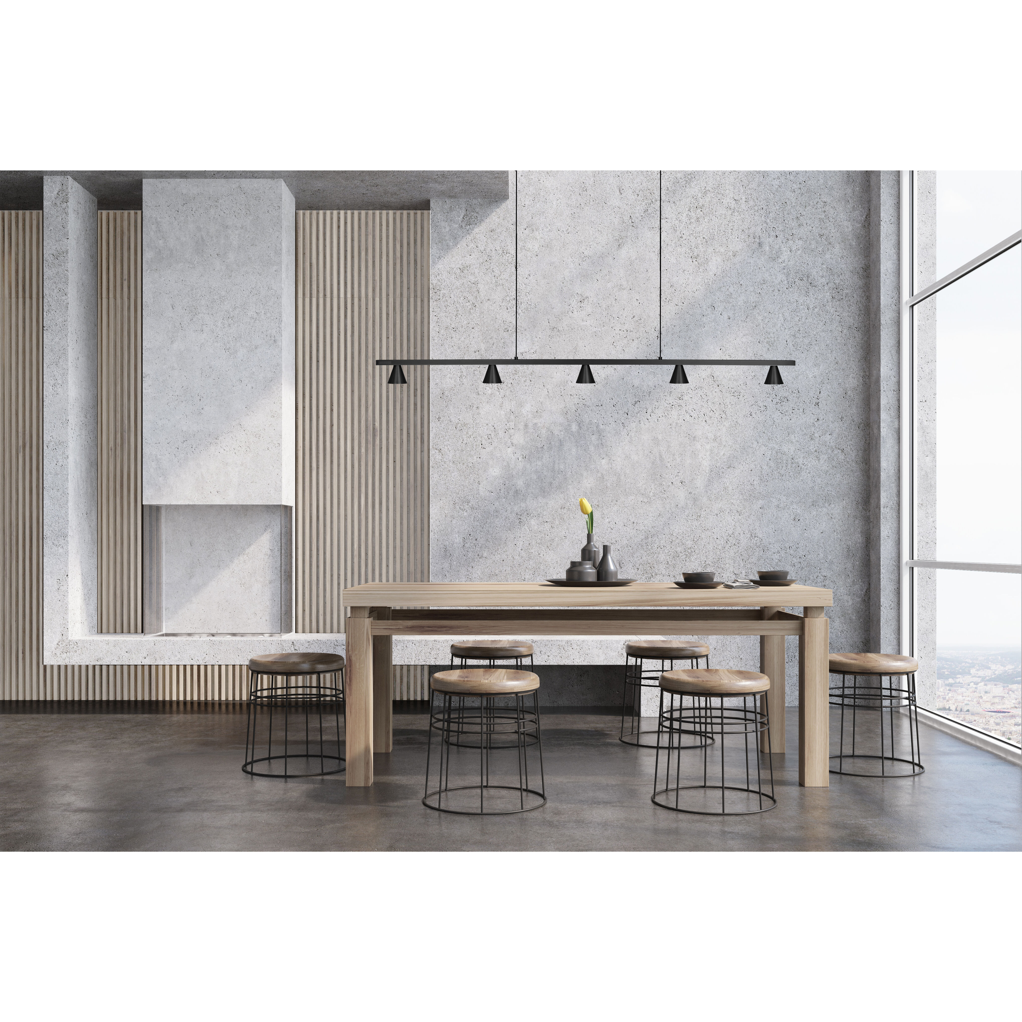 Dune LED 47.5 inch Black Linear Pendant Ceiling Light