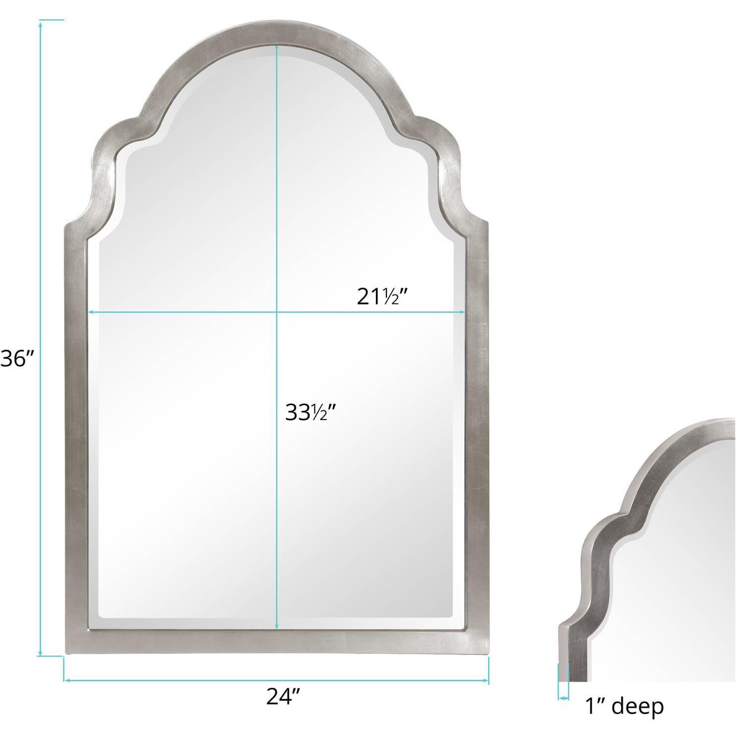 Sultan 36 X 24 inch Glossy Nickel Wall Mirror