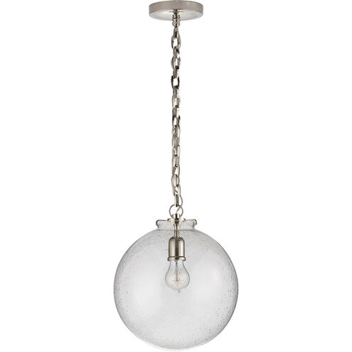 Thomas O'Brien Katie4 1 Light 12 inch Polished Nickel Globe Pendant Ceiling Light in Seeded Glass