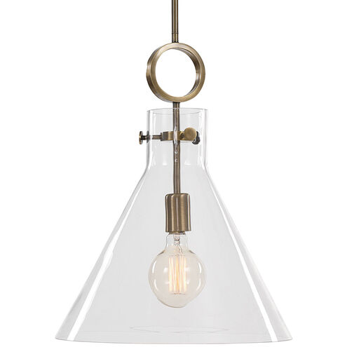 Imbuto 1 Light 14 inch Aged Brass Pendant Ceiling Light