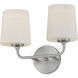 Bristol 2 Light 13.25 inch Satin Nickel Wall Sconce Wall Light