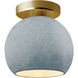 Radiance LED 10 inch Brushed Brass and Concrete Semi-Flush Ceiling Light