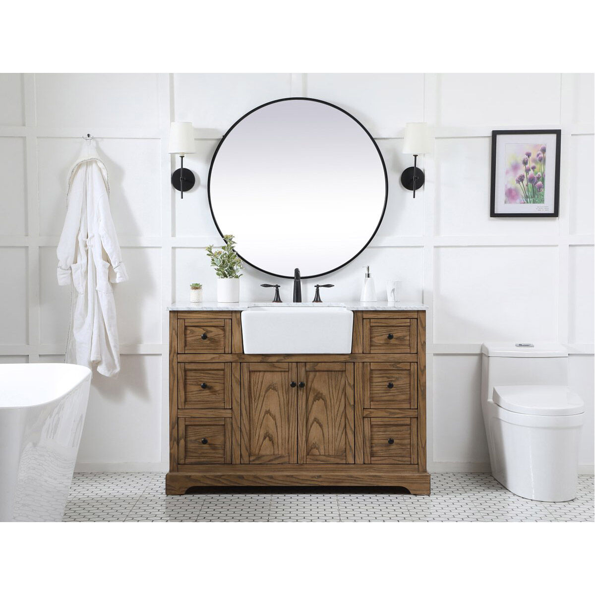Franklin 48 X 22 X 35 inch Driftwood Bathroom Vanity Cabinet
