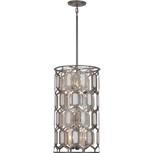 Hexly 9 Light 16 inch Bronze and Sultry Silver Foyer Pendant Ceiling Light
