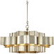 Grand Lotus 6 Light 30 inch Contemporary Silver Leaf Chandelier Ceiling Light, Large