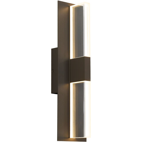 Sean Lavin Lyft LED 18.5 inch Bronze Outdoor Wall Light in No Options, Clear Glass, LED 80 CRI 2700K, Integrated LED