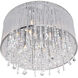 Benson 6 Light 16 inch Chrome Drum Shade Flush Mount Ceiling Light