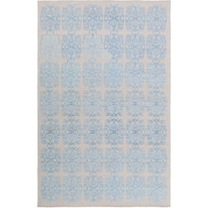 Adeline 36 X 24 inch Blue and Gray Area Rug, Wool, Viscose, and Cotton