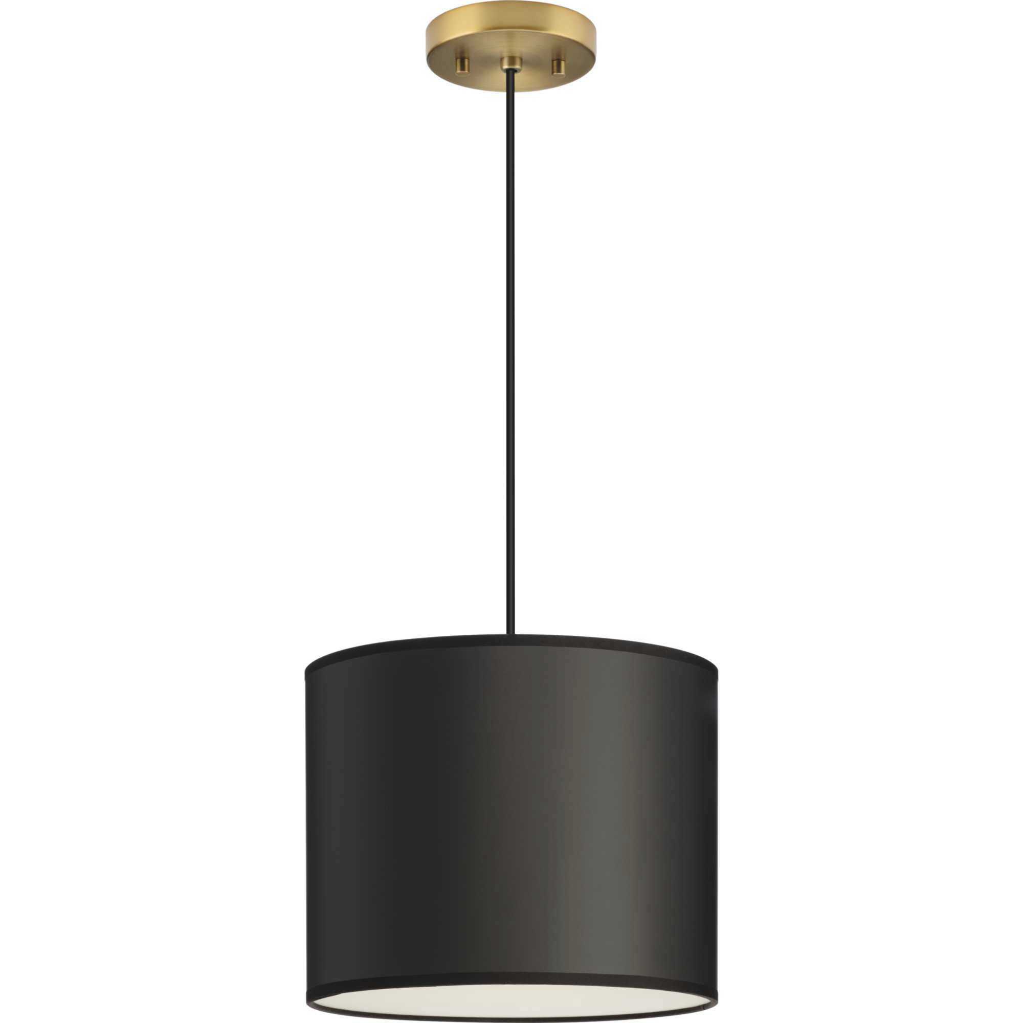 Markor 1 Light 12 inch Brushed Nickel/Matte Black/Vintage Brass Drum Pendant Ceiling Light in Black Parchment