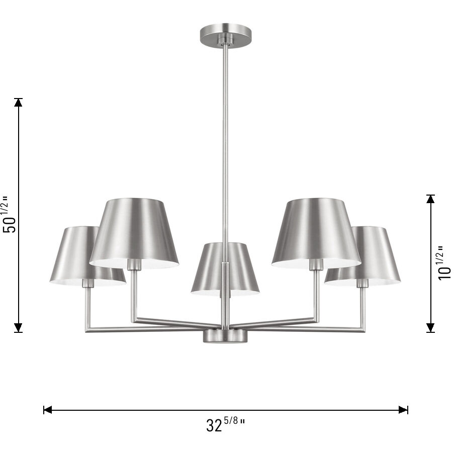 Drew & Jonathan Ender 5 Light 32.63 inch Midnight Black Chandelier Ceiling Light, Medium