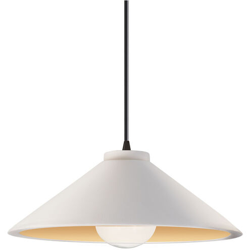 Radiance Collection LED 11.75 inch Matte White and Champagne Gold with Matte Black Pendant Ceiling Light