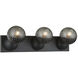 Nola 3 Light 26.38 inch Matte Black Wall Sconce Wall Light
