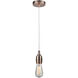 Chelsea Bare Bulb 1 Light 2 inch Antique Copper Mini Pendant Ceiling Light in White, Chelsea