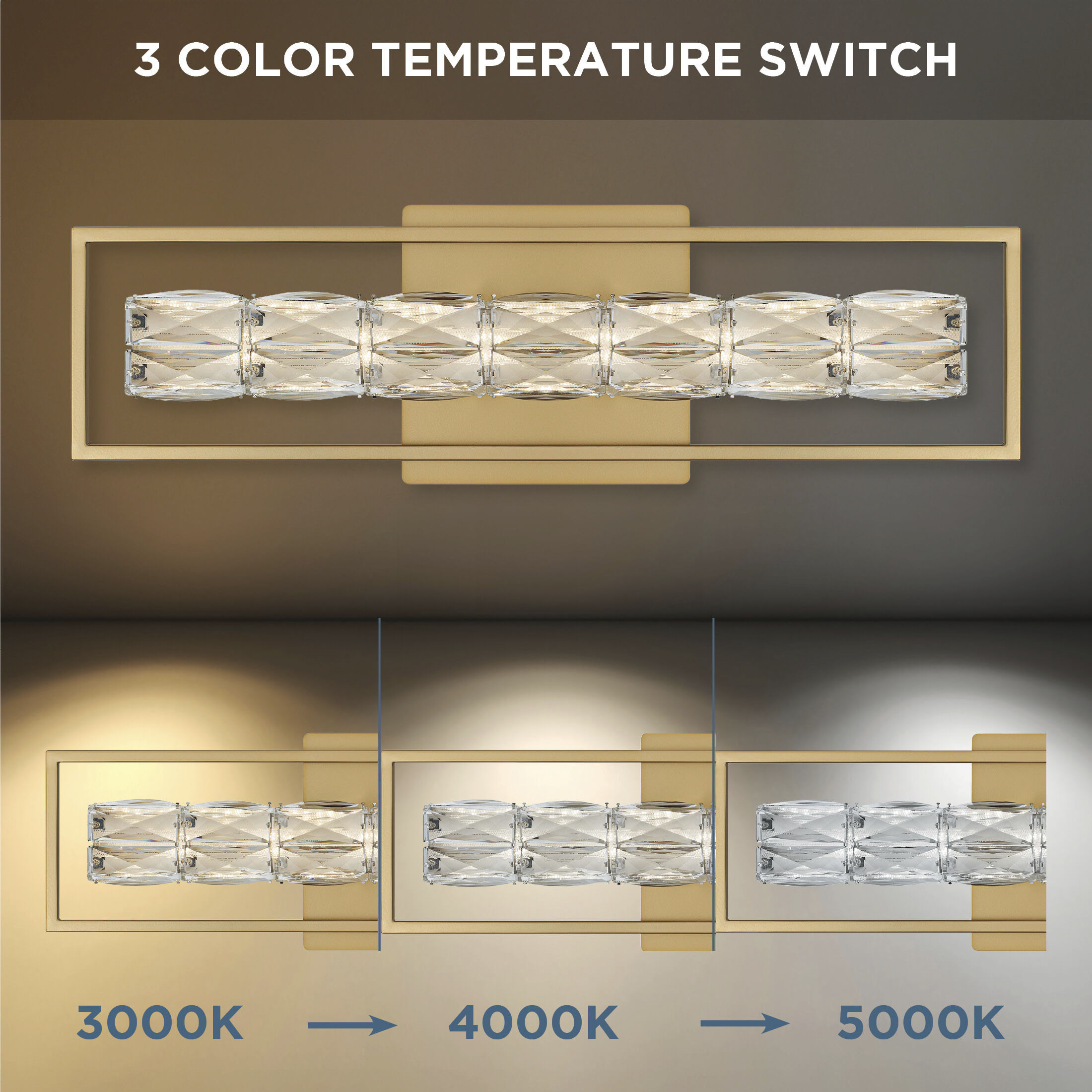 Dazzle LED 24 inch Soft Gold Bath Light Wall Light, Medium