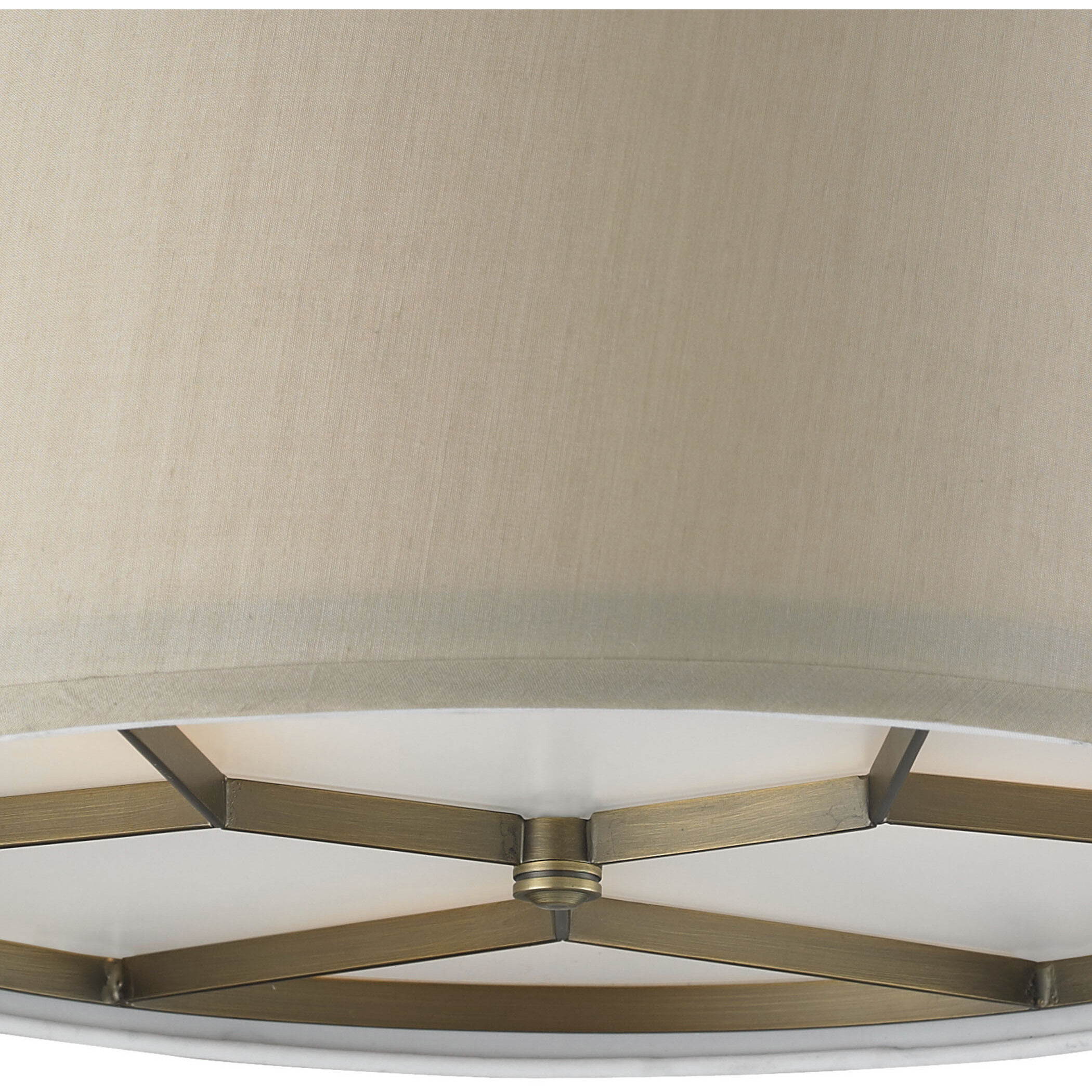 Baxter 3 Light 16 inch Brushed Antique Brass Semi Flush Mount Ceiling Light