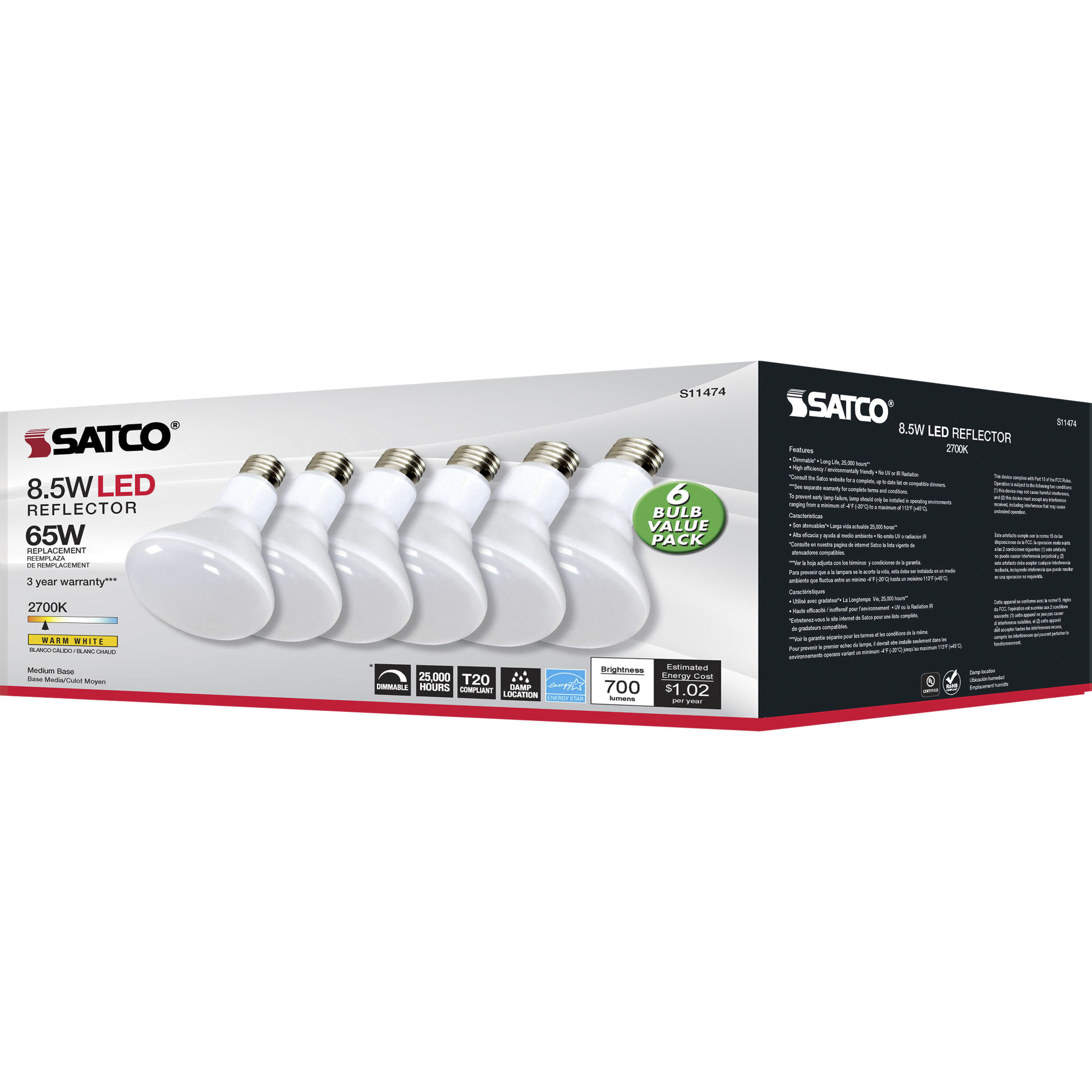 Lumos LED Medium 8.50 watt 2700K LED Bulb