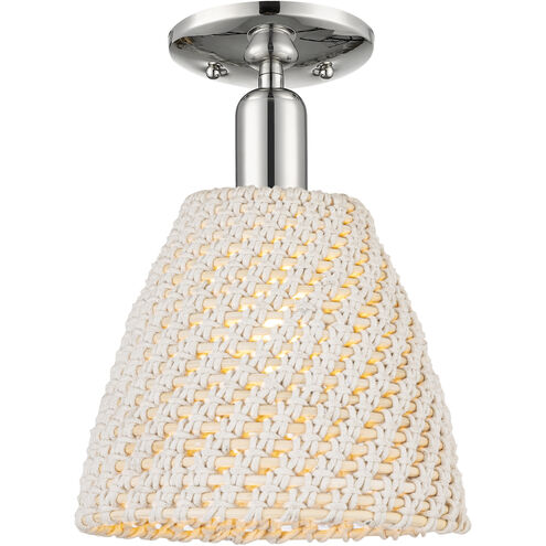Downtown Urban Natural Ballston Dome 1 Light 9 inch Polished Nickel Semi-Flush Mount Ceiling Light
