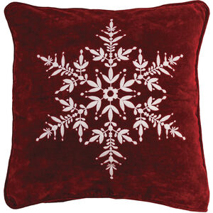 Snowflake 20 X 20 inch Red with White Pillow