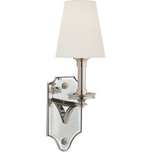Thomas O'Brien Verona 1 Light 5.5 inch Polished Nickel Mirrored Sconce Wall Light in Linen