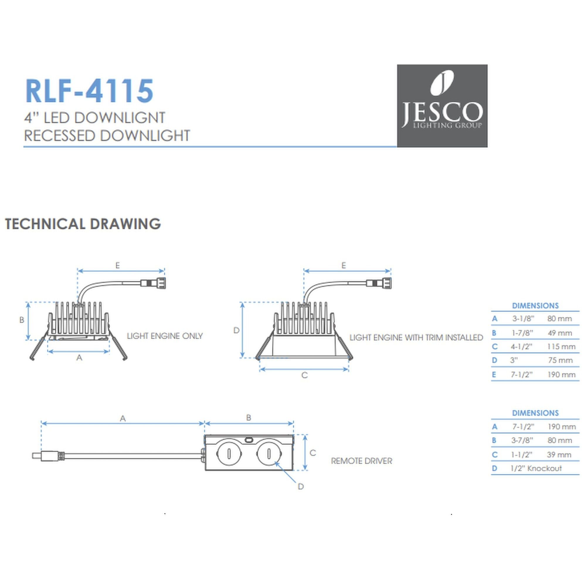 Luke White Downlight, Light Engine Only