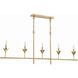Broche 5 Light 53.5 inch Antique Gold Linear Chandelier Ceiling Light