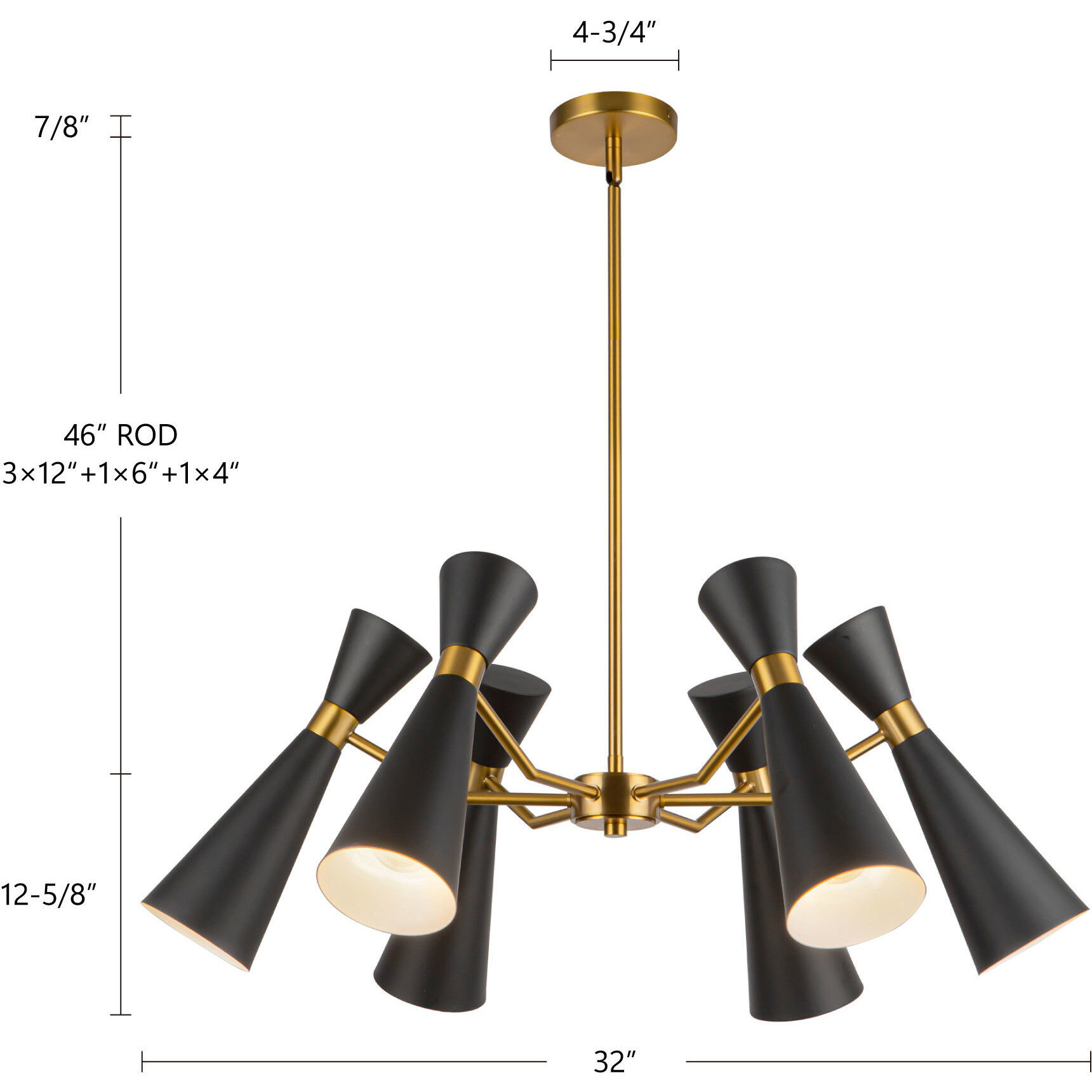Alora Mood Blake 6 Light 32 inch White/Aged Gold Chandelier Ceiling Light in White and Aged Gold