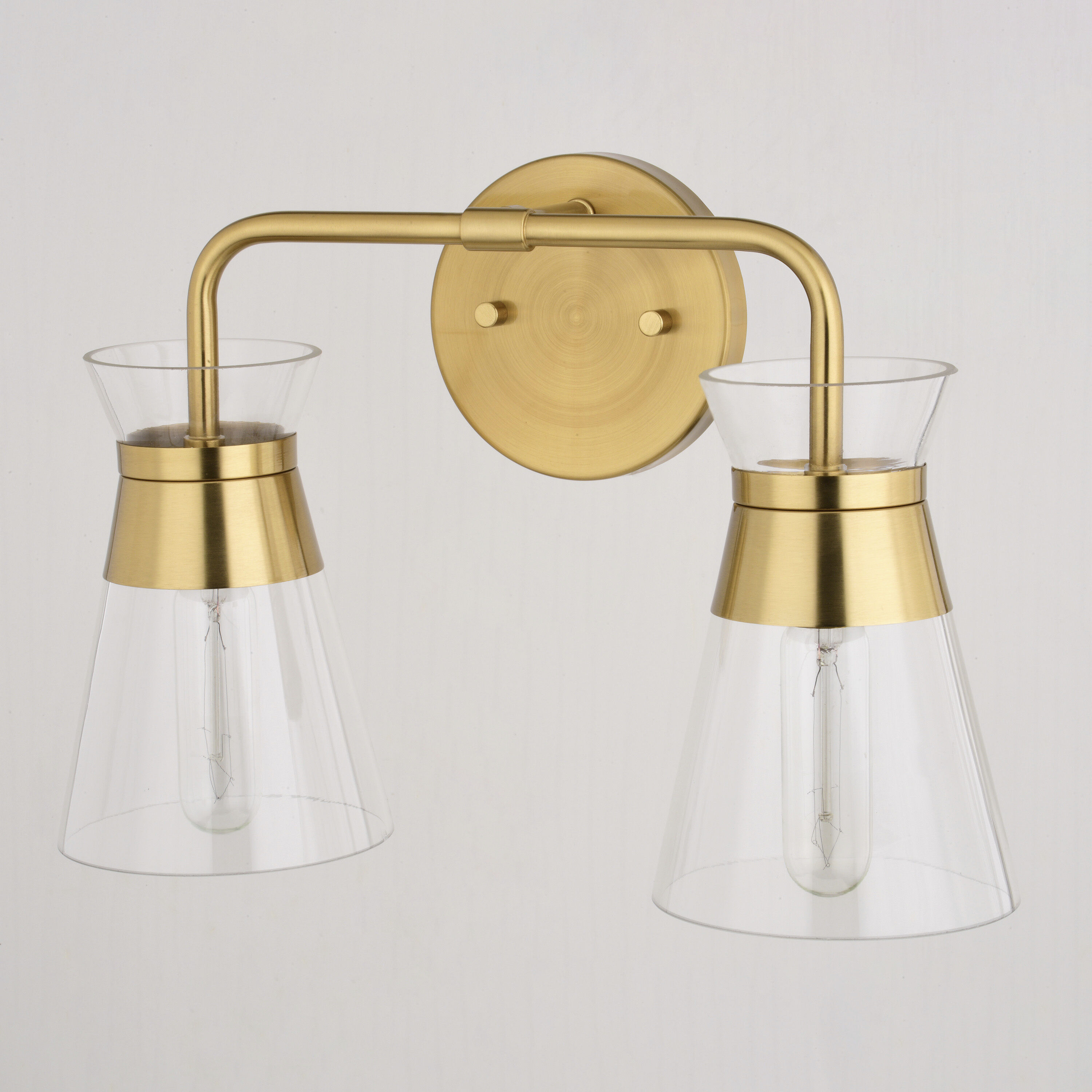 Harper 2 Light 15 inch Natural Brass Bathroom Light Wall Light