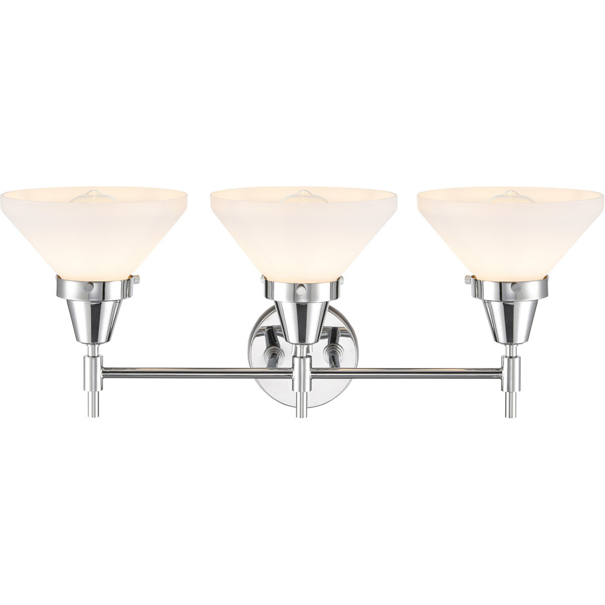 Caden LED 26 inch Polished Chrome Bath Vanity Light Wall Light in White Glass