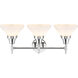 Caden LED 26 inch Polished Chrome Bath Vanity Light Wall Light in White Glass