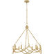 Leona 8 Light 27 inch Distressed Brass Chandelier Ceiling Light