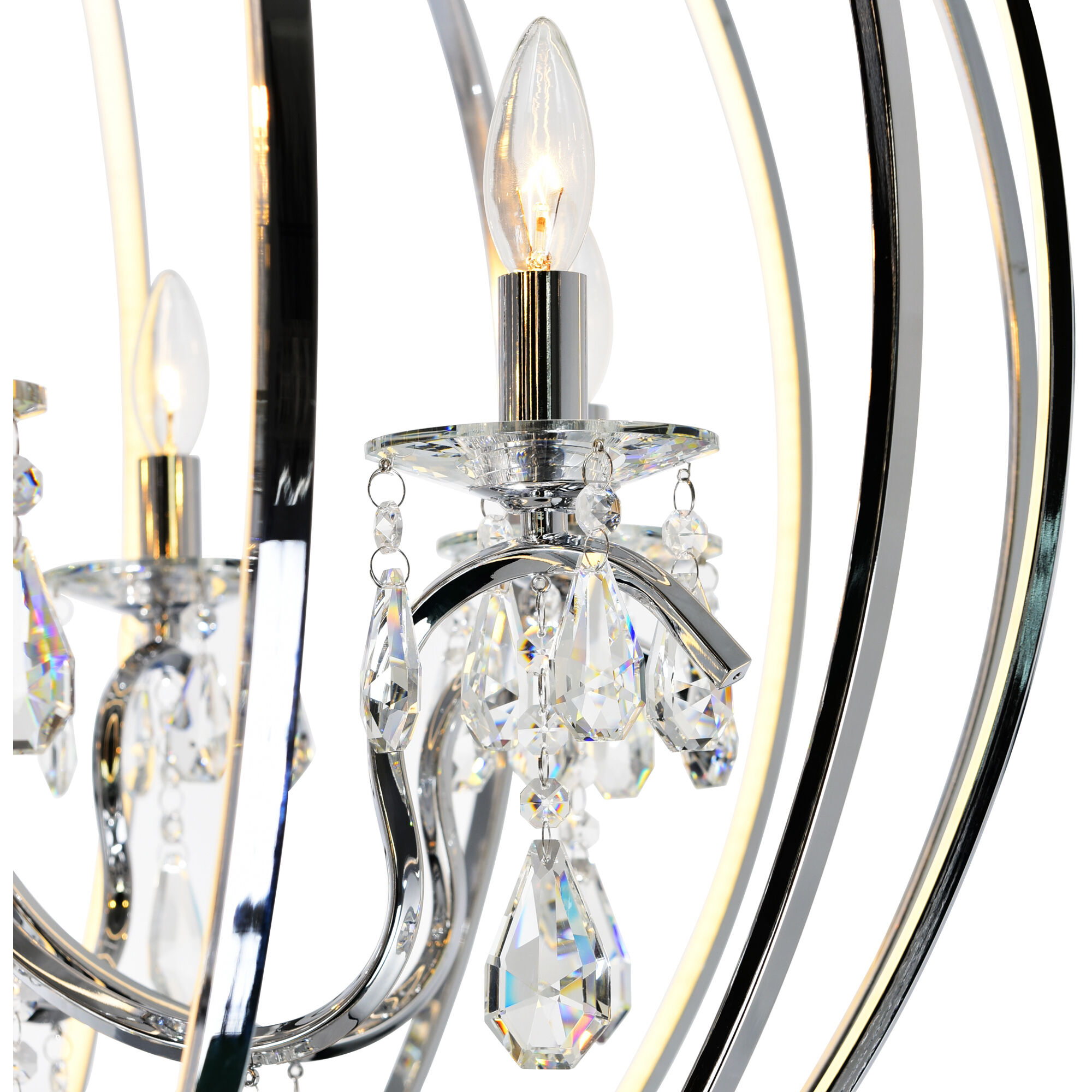 Abia LED 34 inch Chrome Up Chandelier Ceiling Light