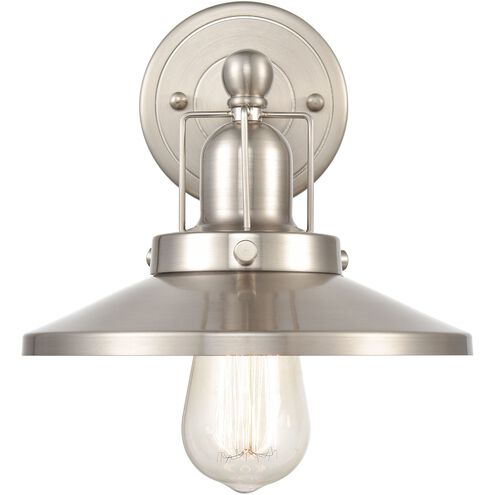 English Pub 1 Light 10 inch Satin Nickel Vanity Light Wall Light