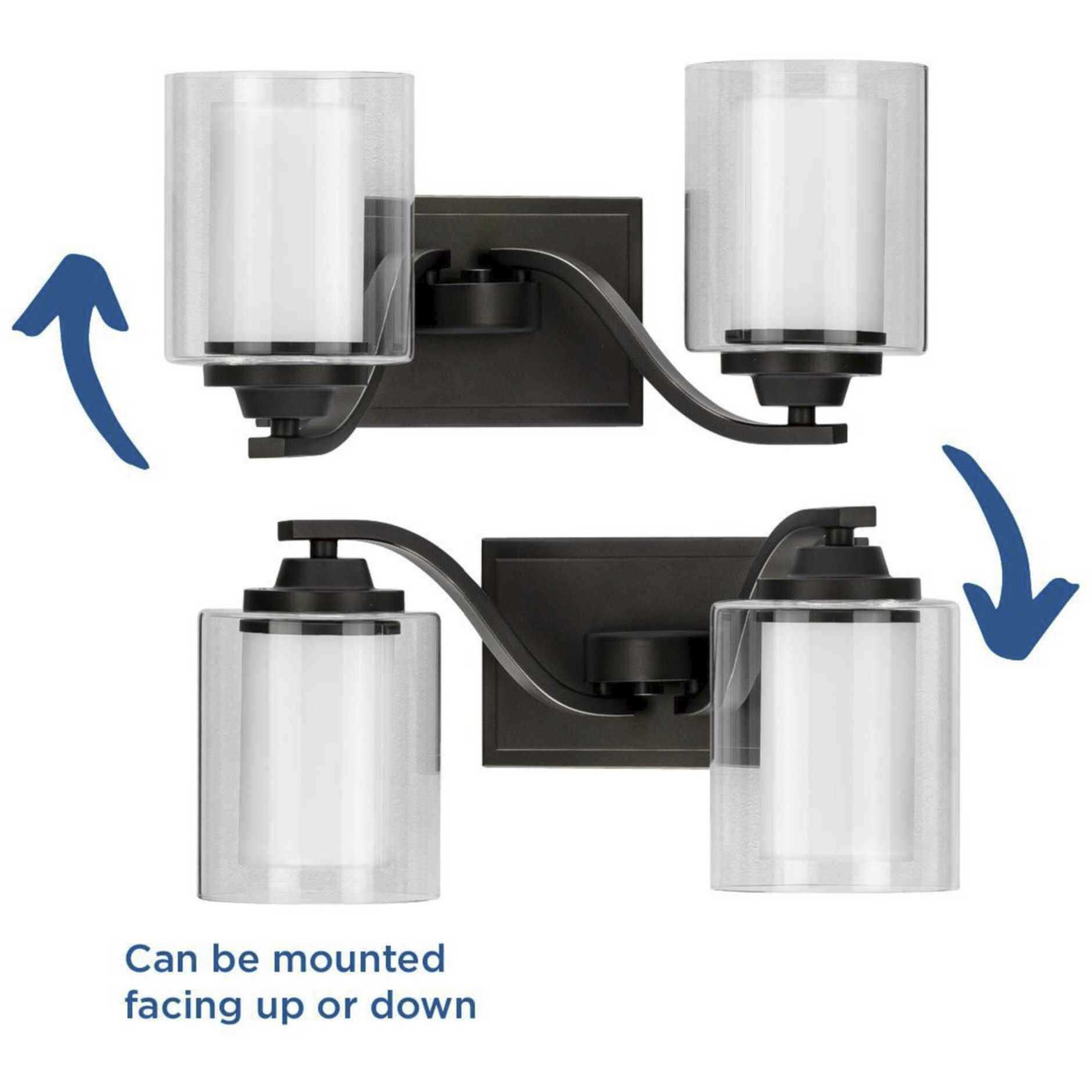 Kene 2 Light 16 inch Graphite Bath Vanity Wall Light