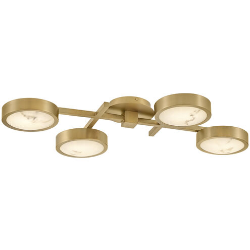 Cava LED 30 inch Lacquered Brass Foyer Light Ceiling Light, Sconce/Flush Mount