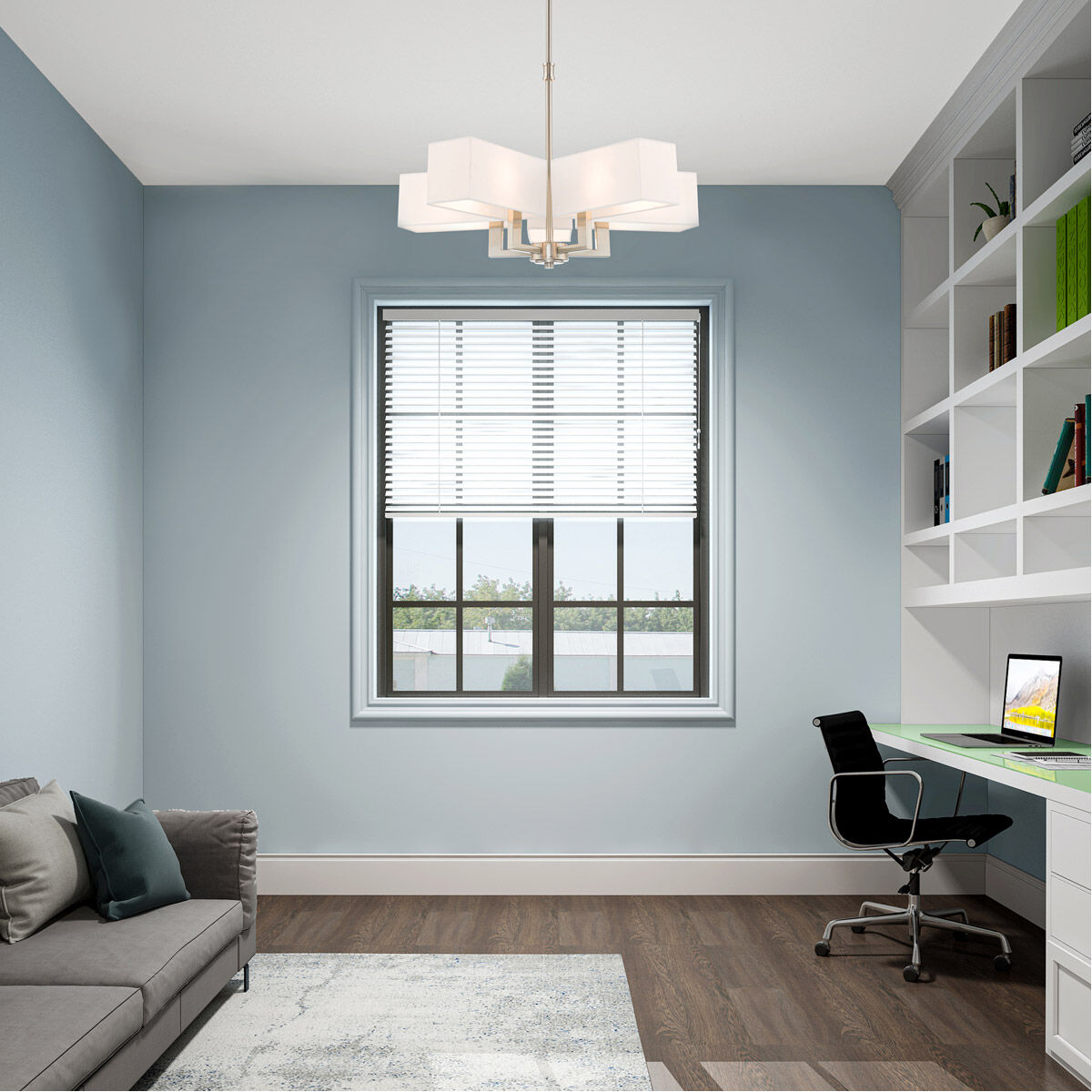 Rubix 5 Light 26 inch Brushed Nickel Chandelier Ceiling Light