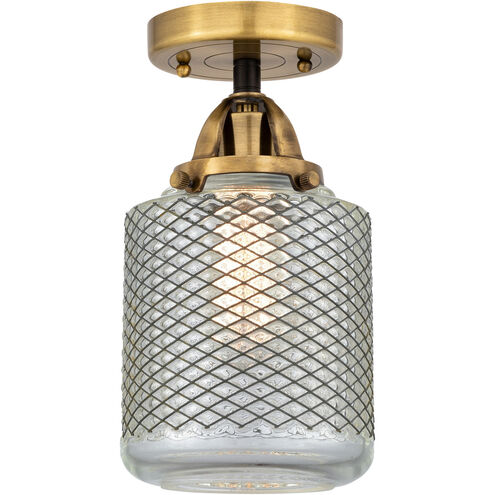 Nouveau 2 Stanton 1 Light 6 inch Black Antique Brass Semi-Flush Mount Ceiling Light