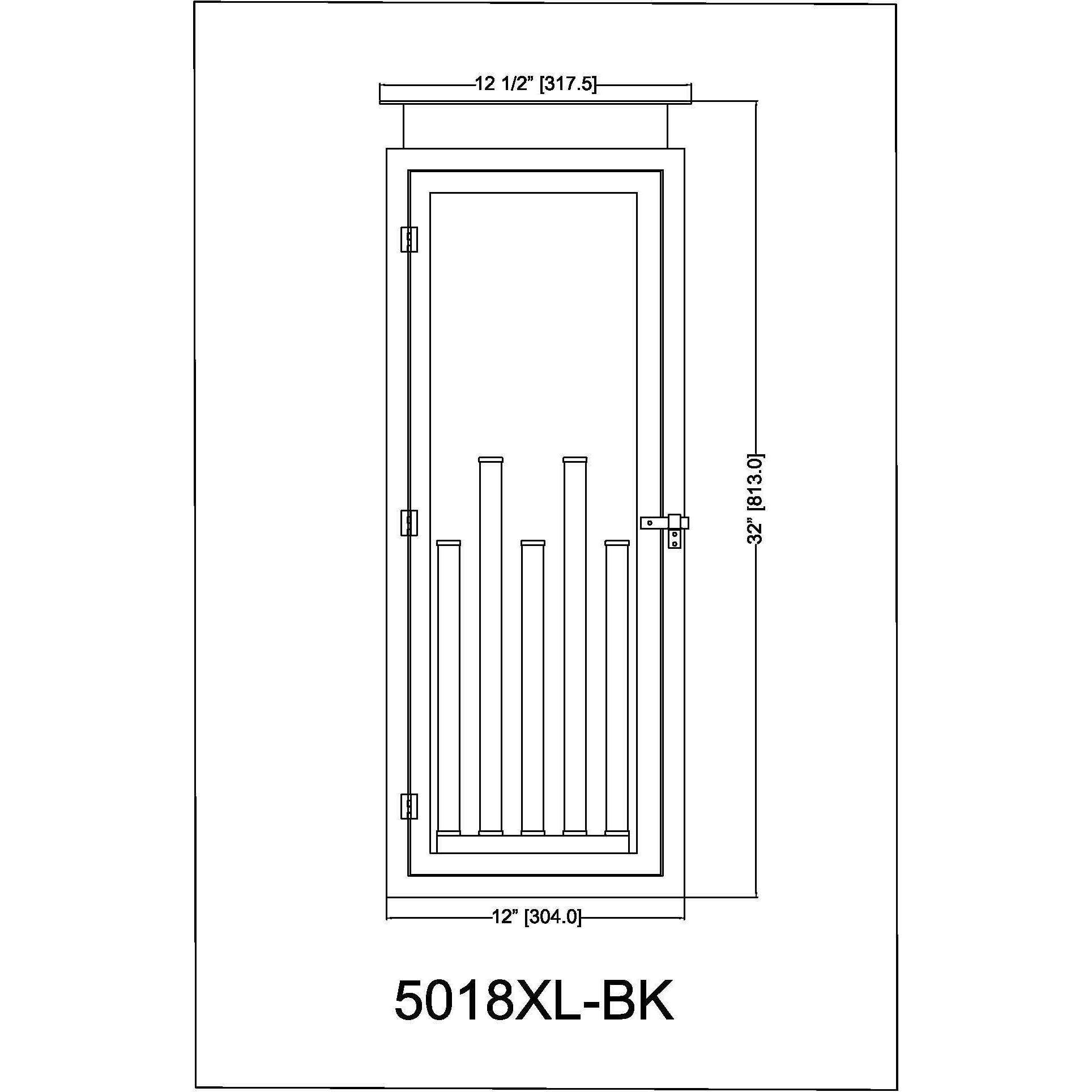 Nova 5 Light 32 inch Black Outdoor Wall Light in Clear Glass