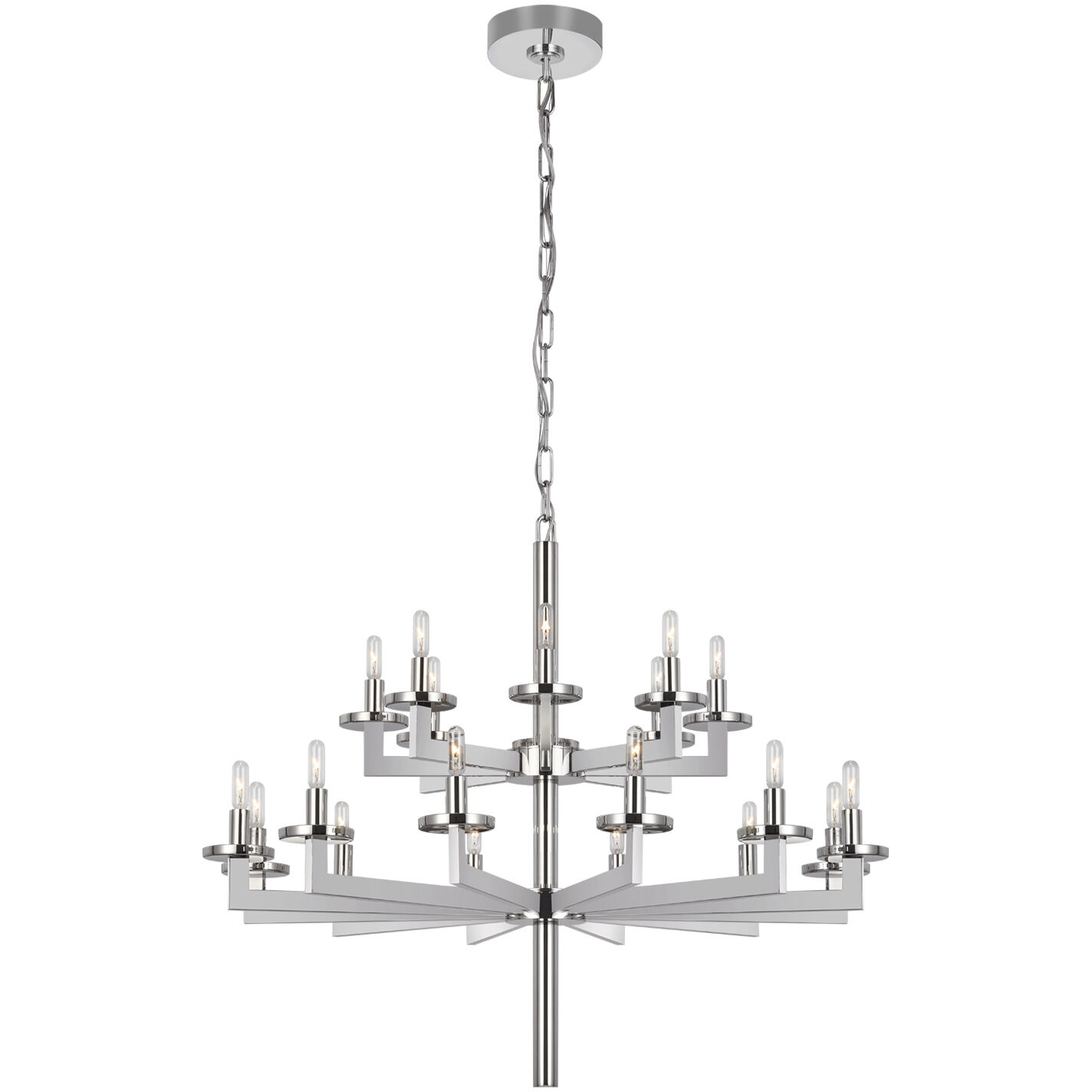 Kelly Wearstler Liaison 20 Light 34 inch Polished Nickel Double Tier Chandelier Ceiling Light in (None)