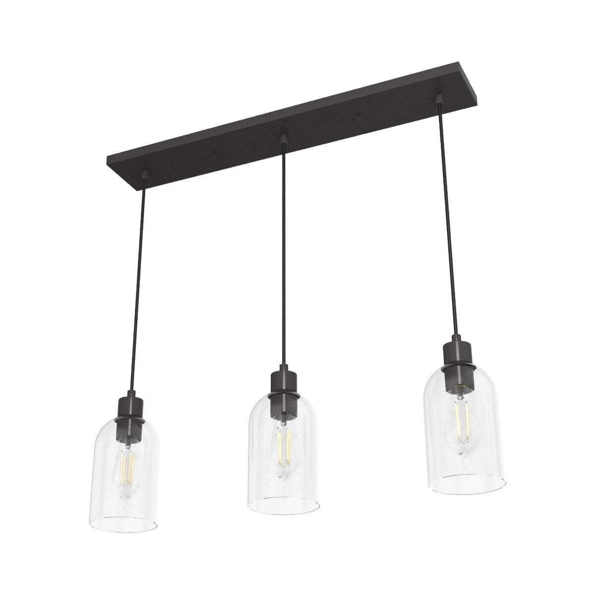 Lochemeade 3 Light 5 inch Noble Bronze Linear Cluster Pendant Ceiling Light