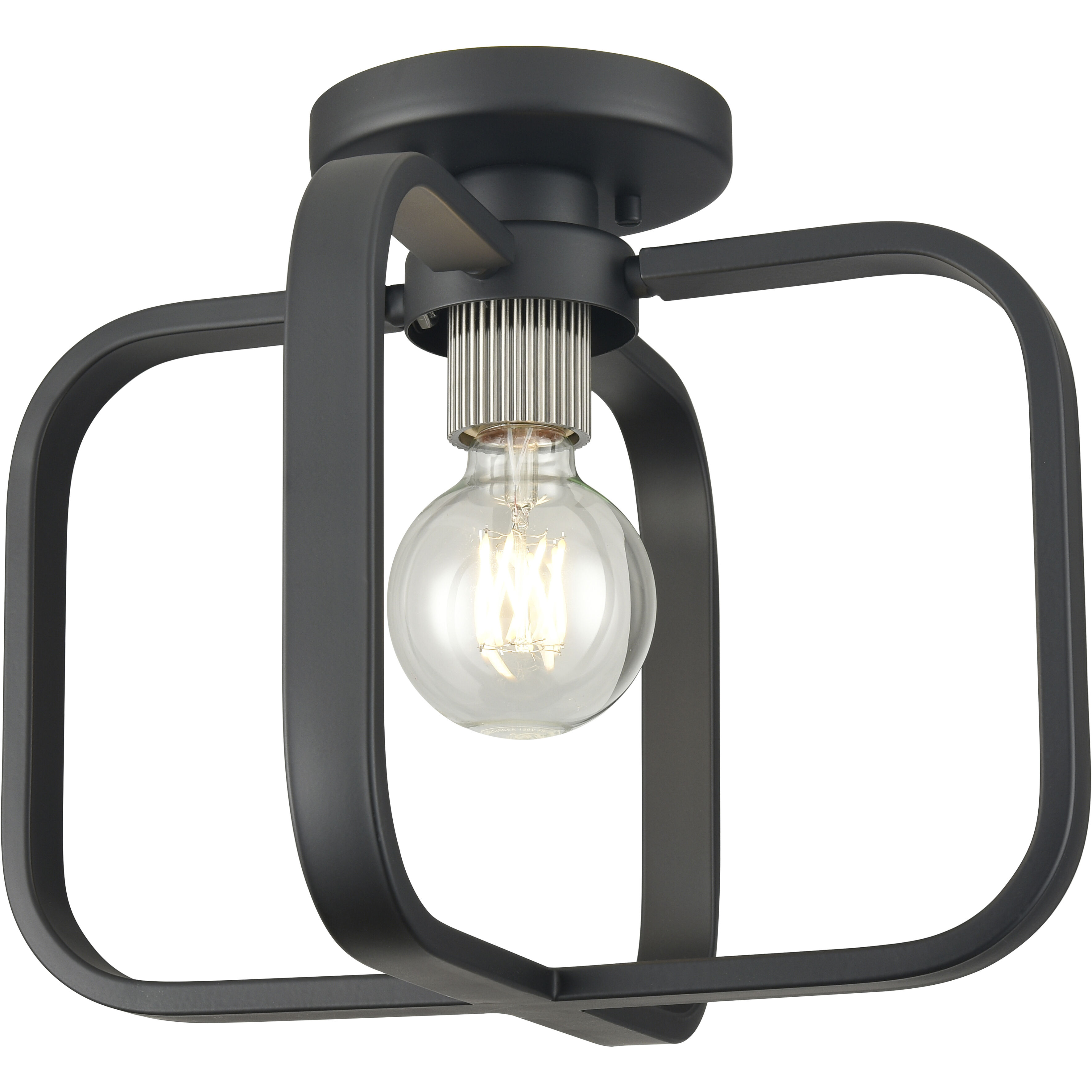 Flushmounts 1 Light 13 inch Black Flush Mount Ceiling Light