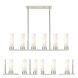 Empire 6 Light 44.25 inch Polished Nickel Linear Pendant Ceiling Light in Matte White Glass