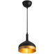 Dash LED 8 inch Black and Gold Pendant Ceiling Light