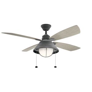 Seaside 54 inch Weathered Zinc with Wthrd Wh Wn Blades Ceiling Fan