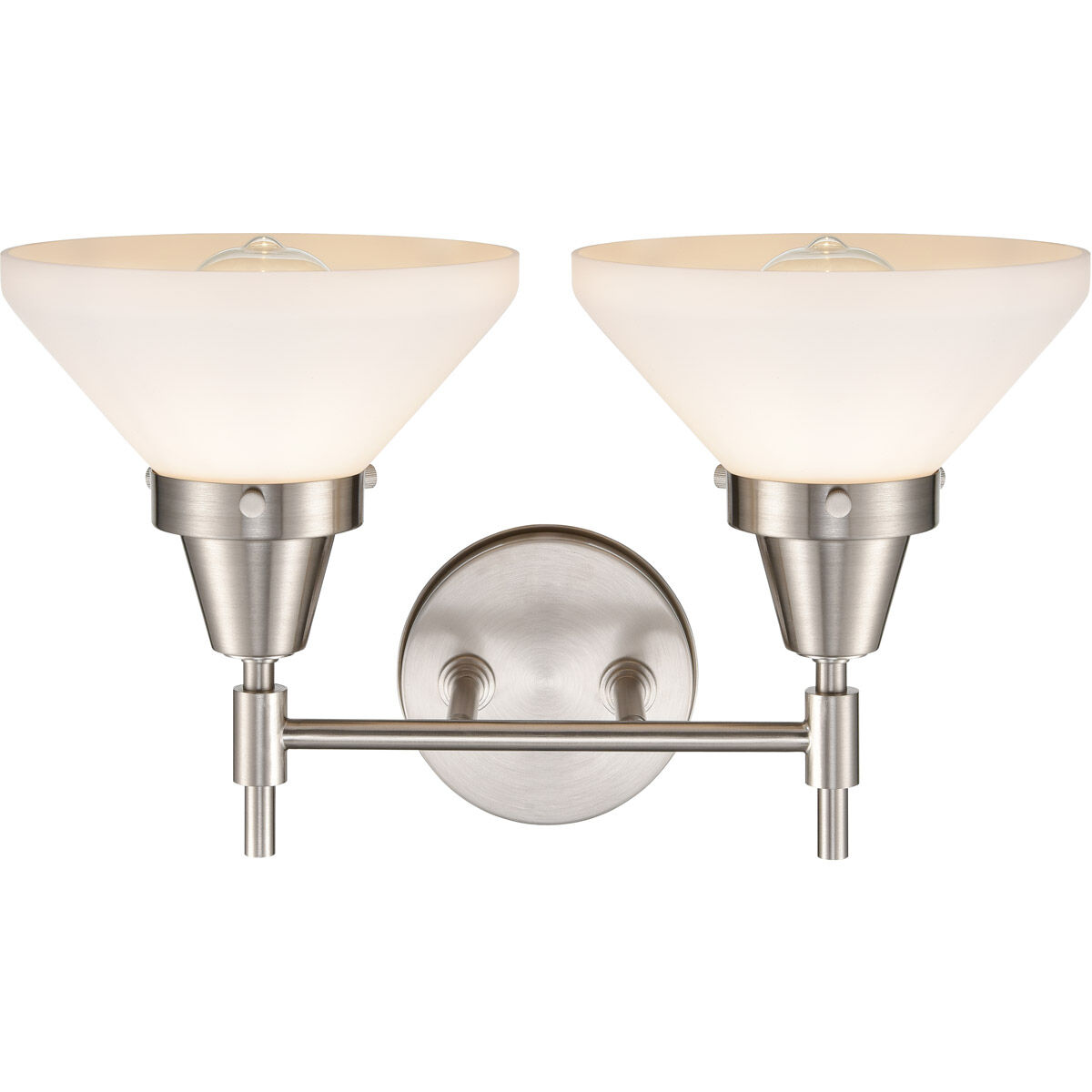 Caden LED 17 inch Satin Nickel Bath Vanity Light Wall Light in White Glass