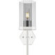 Downtown Urban Blakeley Wallchiere Wall Light in Polished Nickel, Light Smoke Glass