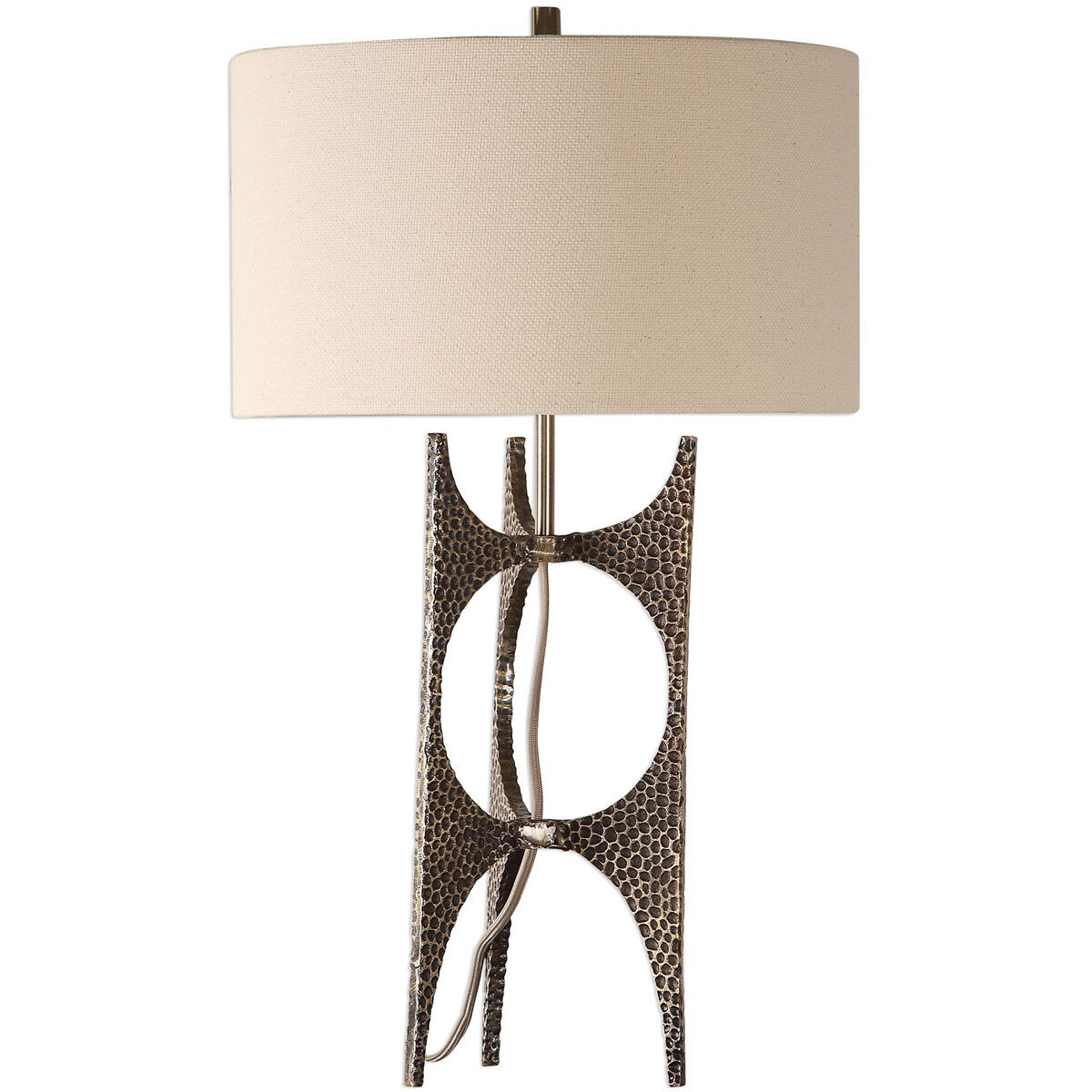 Goldia 27 inch 100 watt Antique Golden Bronze Table Lamp Portable Light