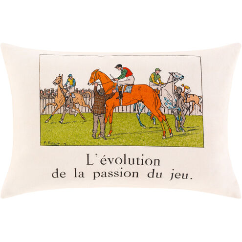 La Guirlande 18 X 12 inch Cream/Lime/Bright Orange/Camel/Khaki/Ivory/Aqua Pillow Kit, Lumbar