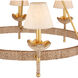Vichy 8 Light 35.5 inch Natural/Contemporary Gold Leaf/Contemporary Gold Chandelier Ceiling Light, Suzanne Duin Collection